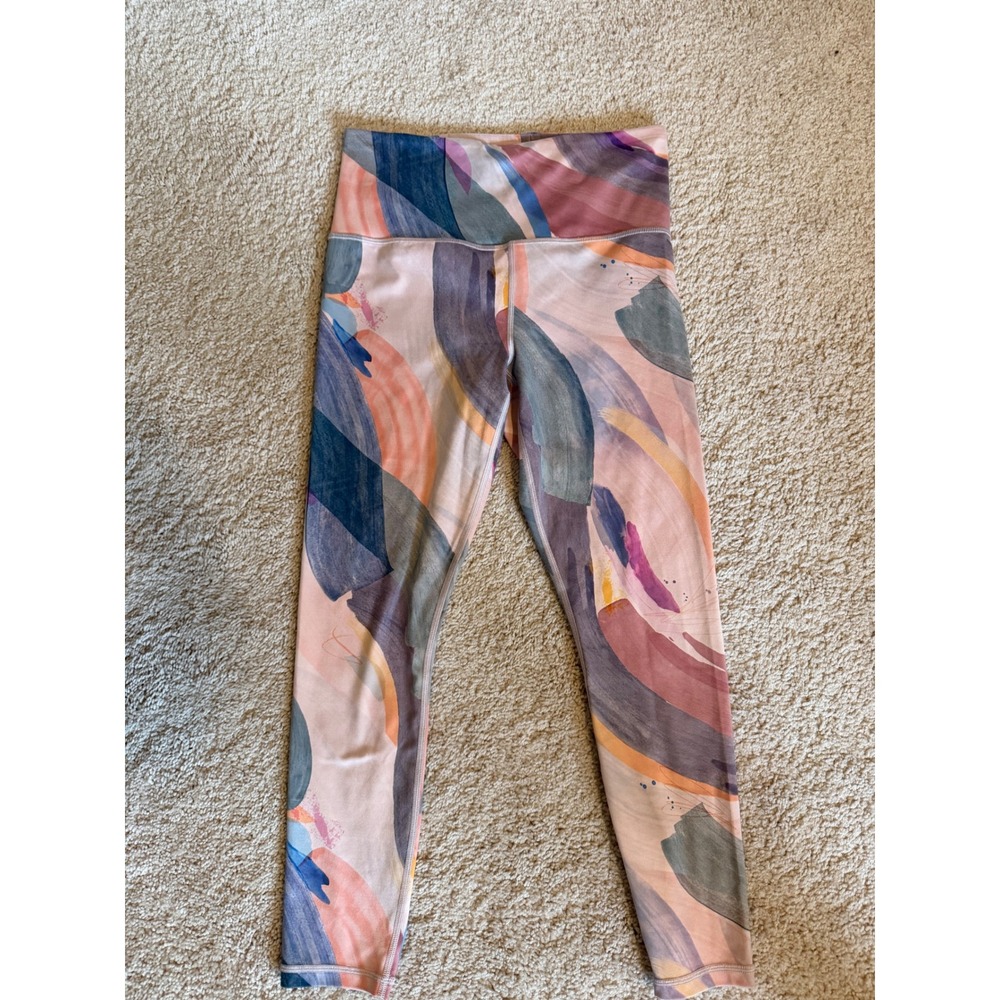 Athleta Elation 7/8 Tight Leggings Small Vibrance Watercolor